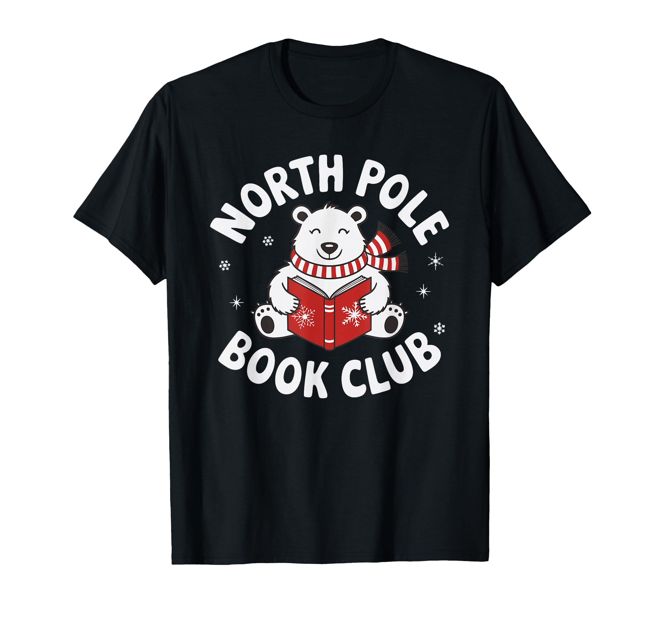 North Pole Book Club Polar Bear Reading T-Shirt - Novelty Apparel Unisex - T-Shirt, Sweatshirt, Hoodie