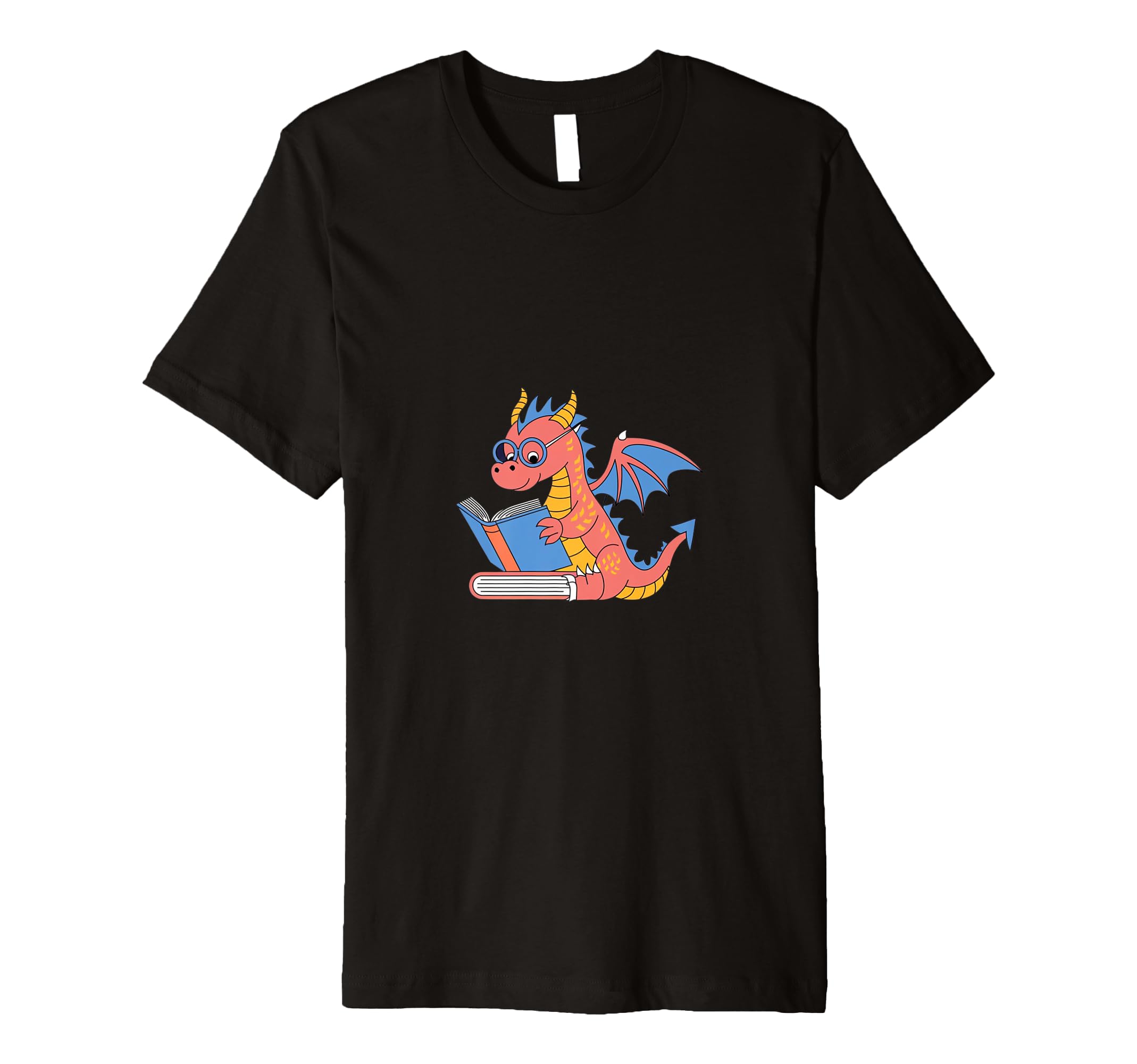 Bookworm Book Lover Dragon Reading T-Shirt - Minimalist Print for Adults - T-Shirt, Sweatshirt, Hoodie