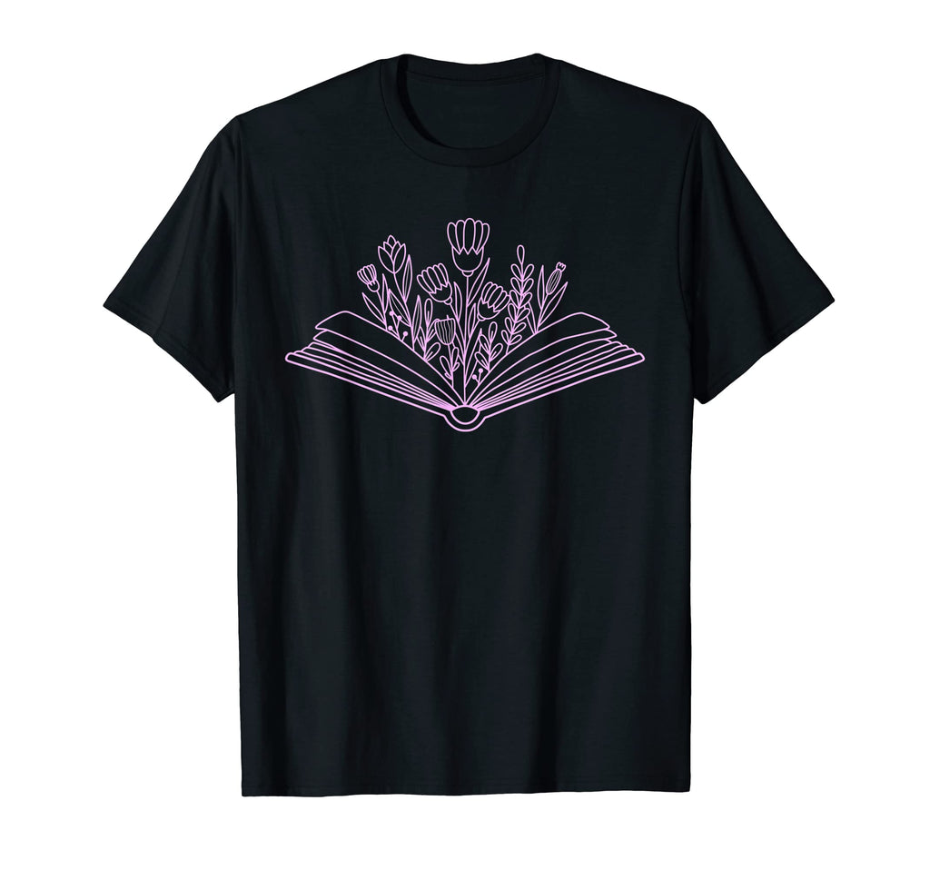 Floral Flower Book Reading Bookworm T-Shirt - Custom Art Print Men Women - T-Shirt, Sweatshirt, Hoodie