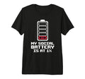 Social Battery Is 1 Introvert Pixel T-Shirt - Custom Art Print Men Women - T-Shirt, Sweatshirt, Hoodie