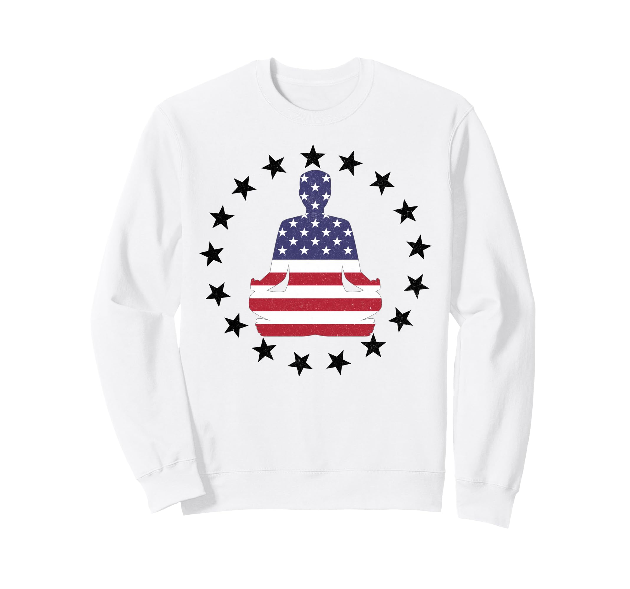 Patriotic Yoga Pose American Flag Sweatshirt - Casual Everyday Wear Unisex - T-Shirt, Sweatshirt, Hoodie