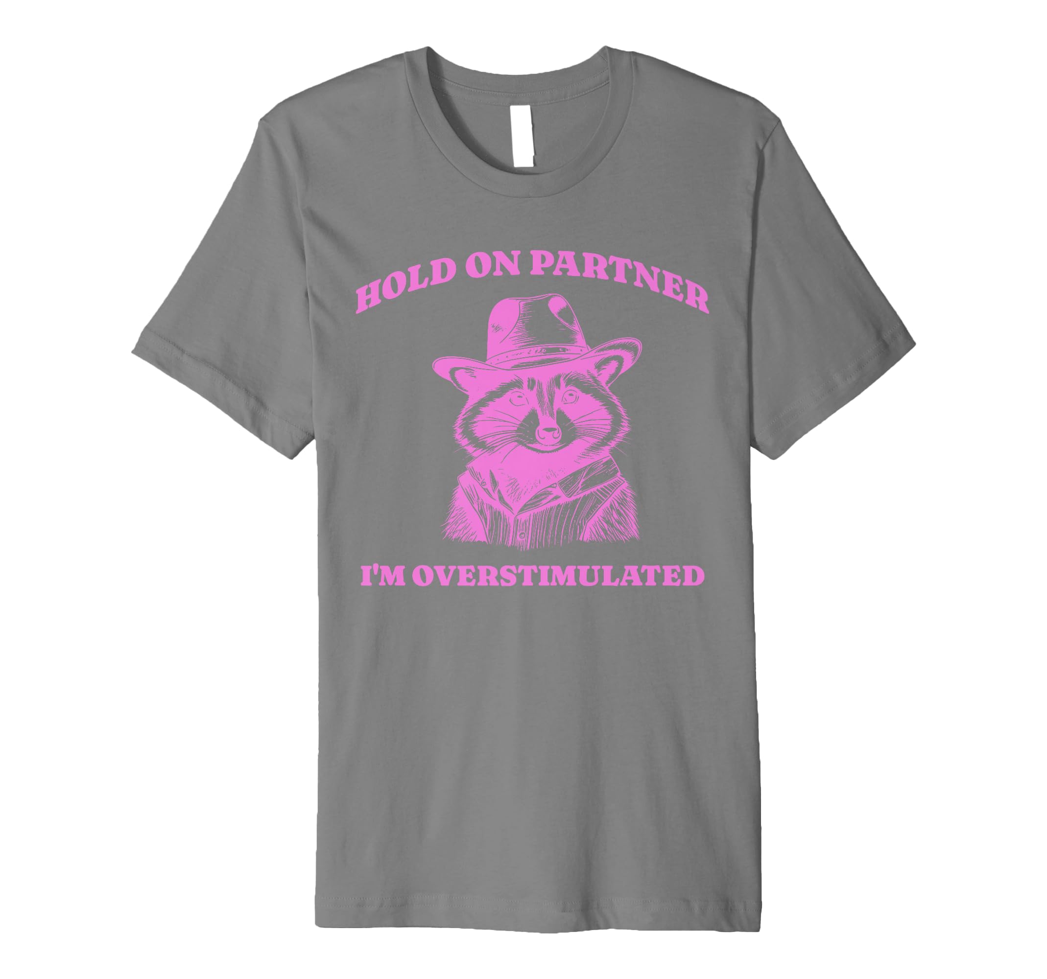 Funny Raccoon Meme Hold Partner T-Shirt - Fun Novelty Design Unisex - T-Shirt, Sweatshirt, Hoodie