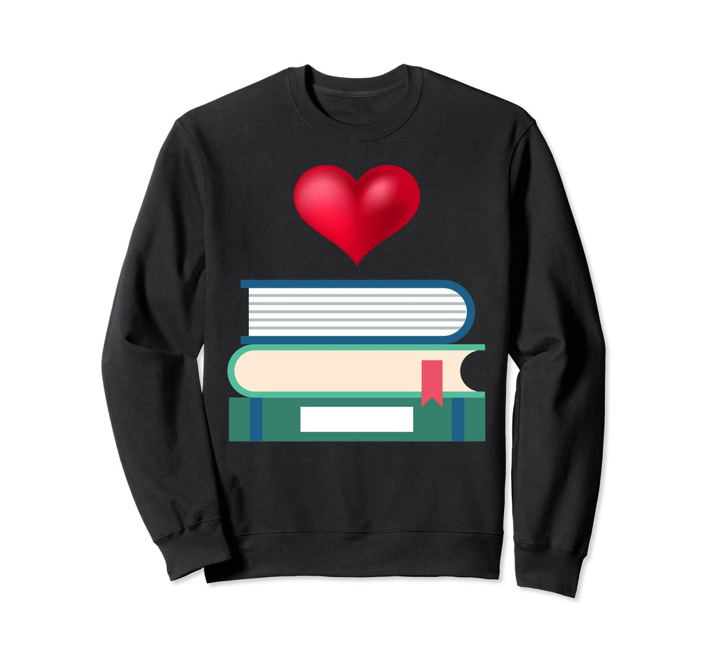 Bookworm I Love Reading Heart Book Sweatshirt - Graphic Print for Adults - T-Shirt, Sweatshirt, Hoodie