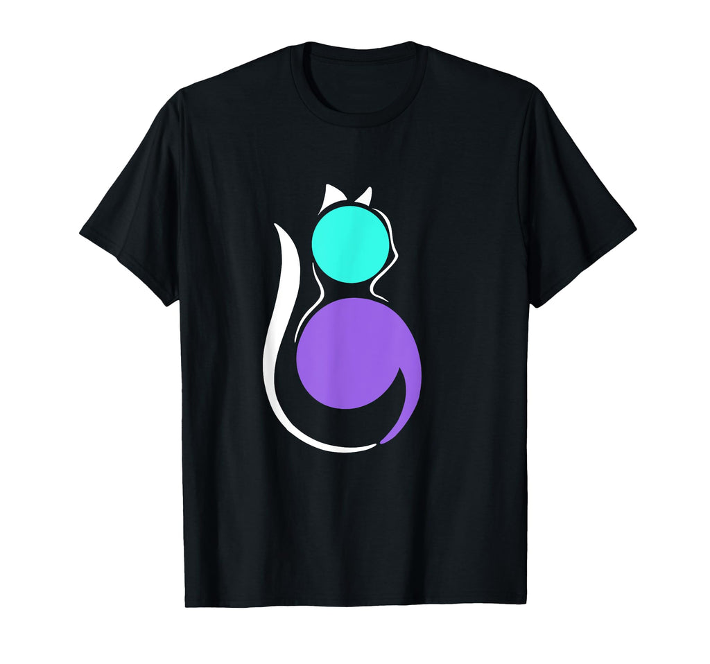 Blue Purple Semicolon Cat Semi T-Shirt - Fun Novelty Design for Adults - T-Shirt, Sweatshirt, Hoodie