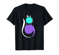 Blue Purple Semicolon Cat Semi T-Shirt - Fun Novelty Design for Adults - T-Shirt, Sweatshirt, Hoodie