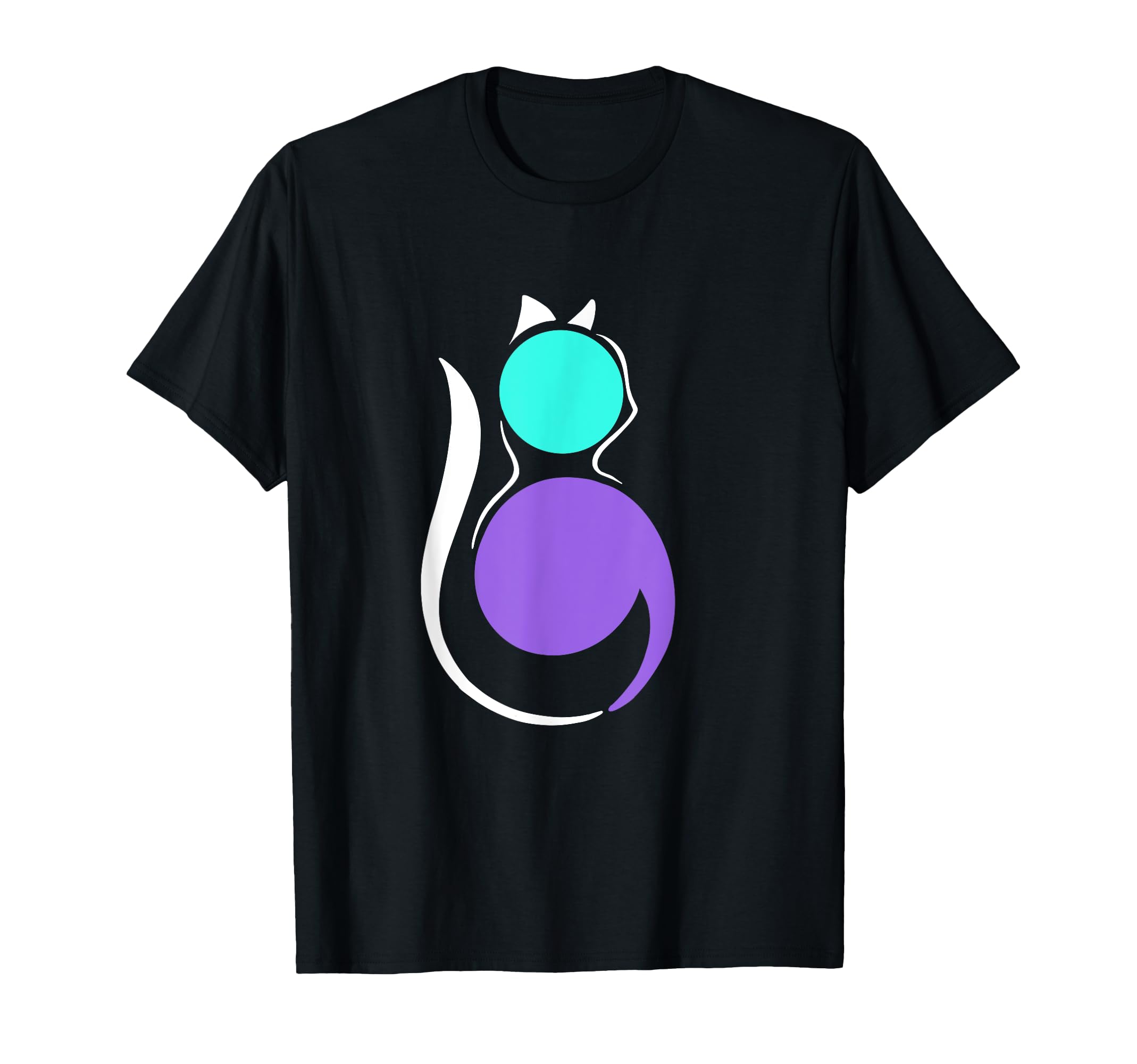 Blue Purple Semicolon Cat Semi T-Shirt - Fun Novelty Design for Adults - T-Shirt, Sweatshirt, Hoodie