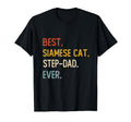 Funny Dad Best Siamese Cat Step Dad T-Shirt - Minimalist Print Men Women - T-Shirt, Sweatshirt, Hoodie