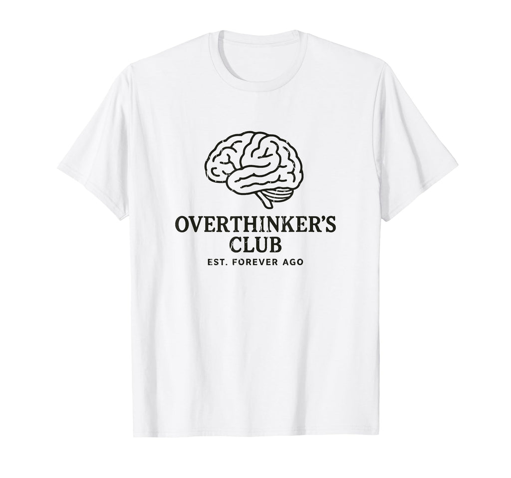 Overthinkers Club Minimalist Brain T-Shirt - Minimalist Print Men Women - T-Shirt, Sweatshirt, Hoodie