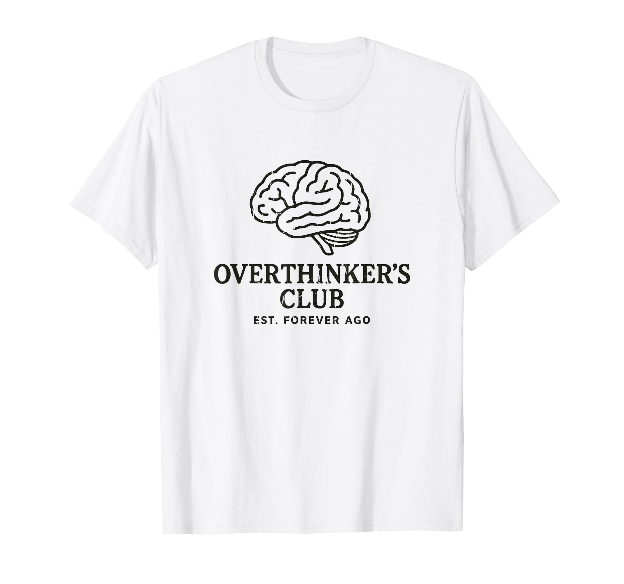 Overthinkers Club Minimalist Brain T-Shirt - Minimalist Print Men Women - T-Shirt, Sweatshirt, Hoodie