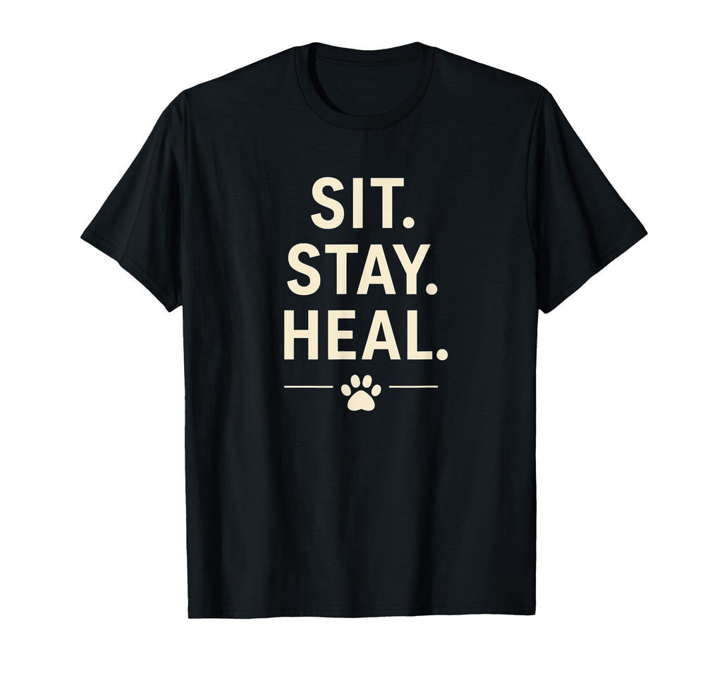 Sit Stay Heal Therapy Dog Comfort T-Shirt - Trendy Graphic Men Women - T-Shirt, Sweatshirt, Hoodie