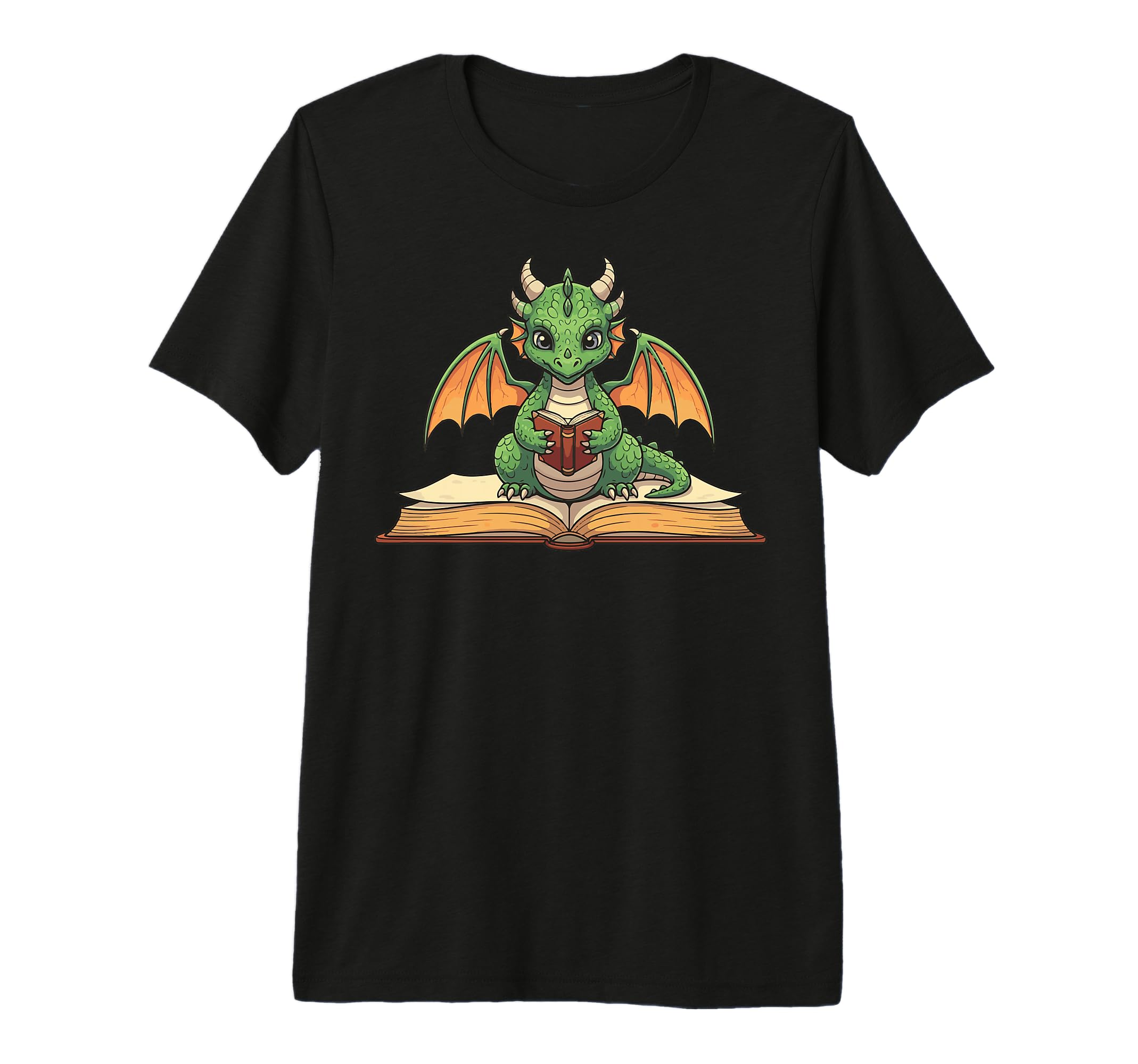 Dragon Reading Book Bookworm Tri Blend T-Shirt - Unique Graphic for Adults - T-Shirt, Sweatshirt, Hoodie