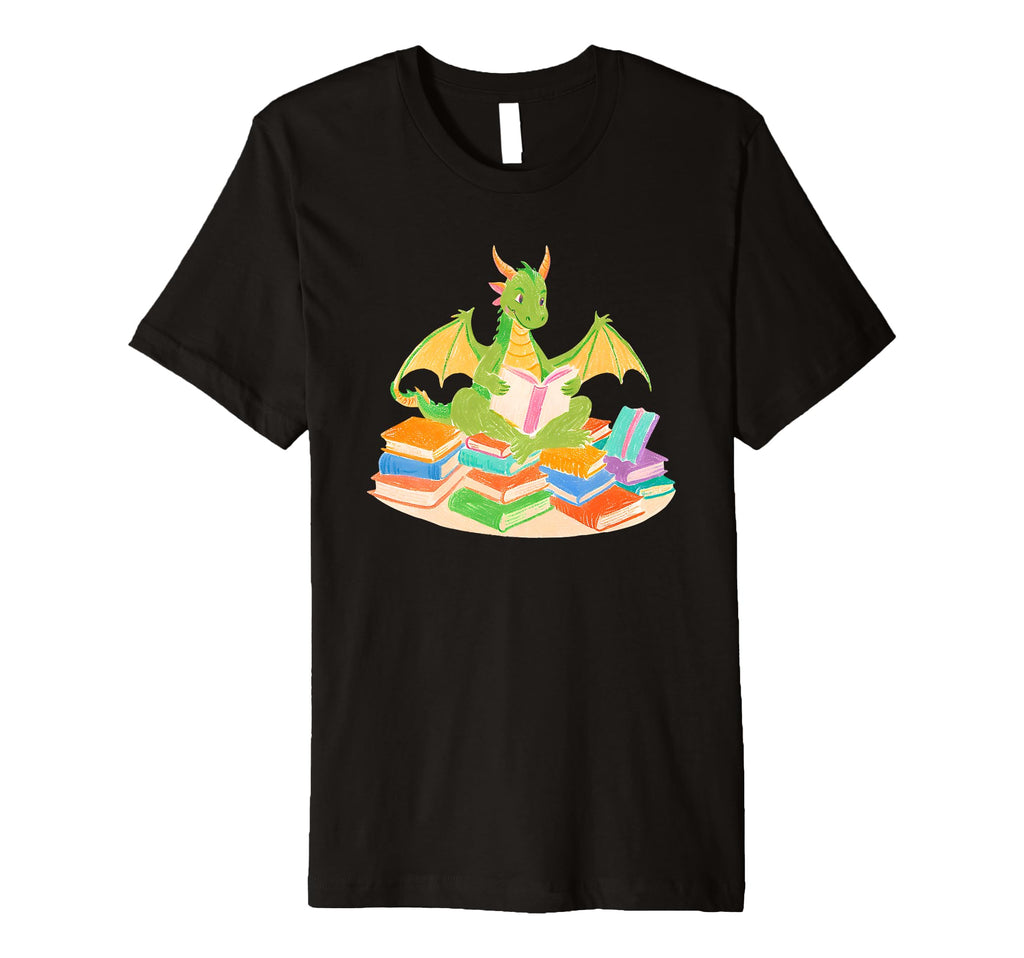 Dragon Reading Book Dragon And Book T-Shirt - Trendy Graphic Men Women - T-Shirt, Sweatshirt, Hoodie