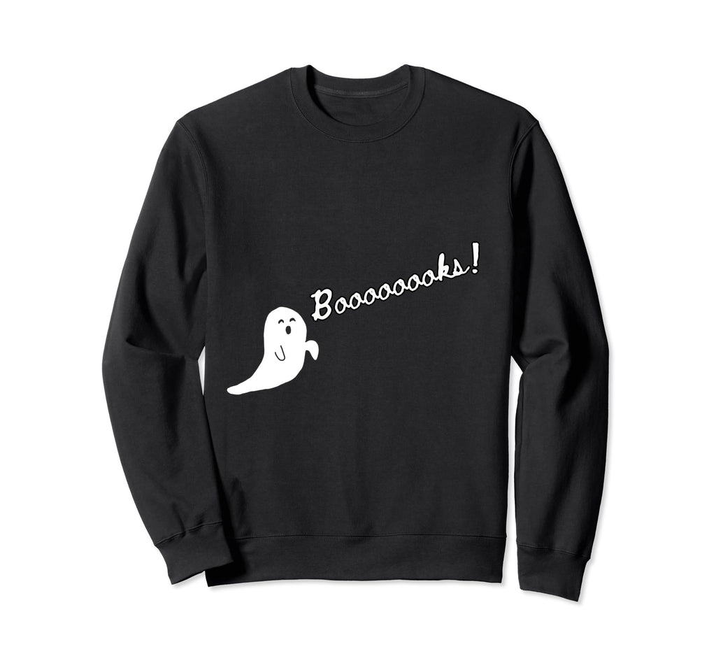 Halloween Book Lovers Ghost Sweatshirt - Novelty Apparel for Adults - T-Shirt, Sweatshirt, Hoodie