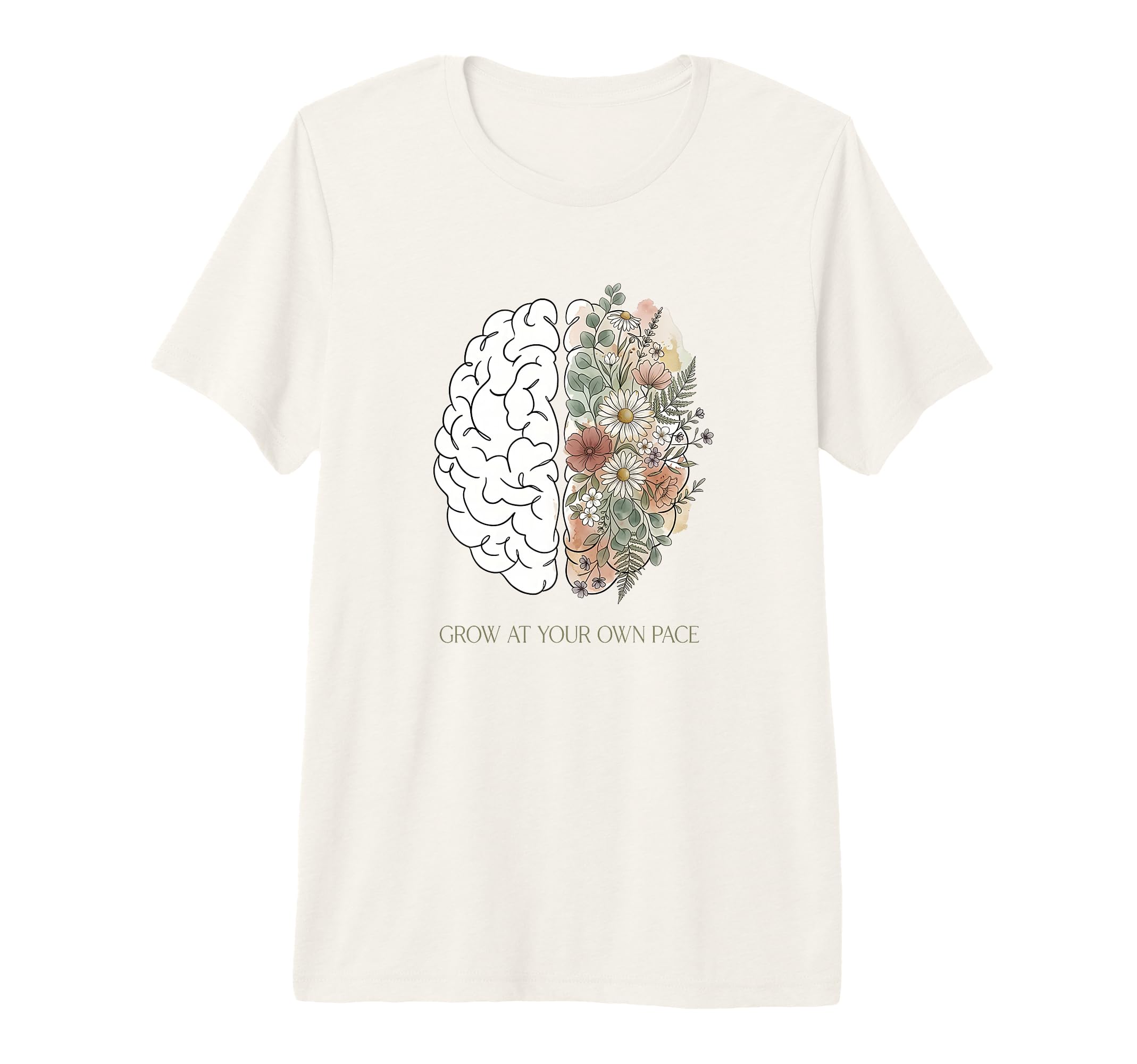 Grow Your Own Pace Botanical Floral T-Shirt - Aesthetic Graphic for Adults - T-Shirt, Sweatshirt, Hoodie