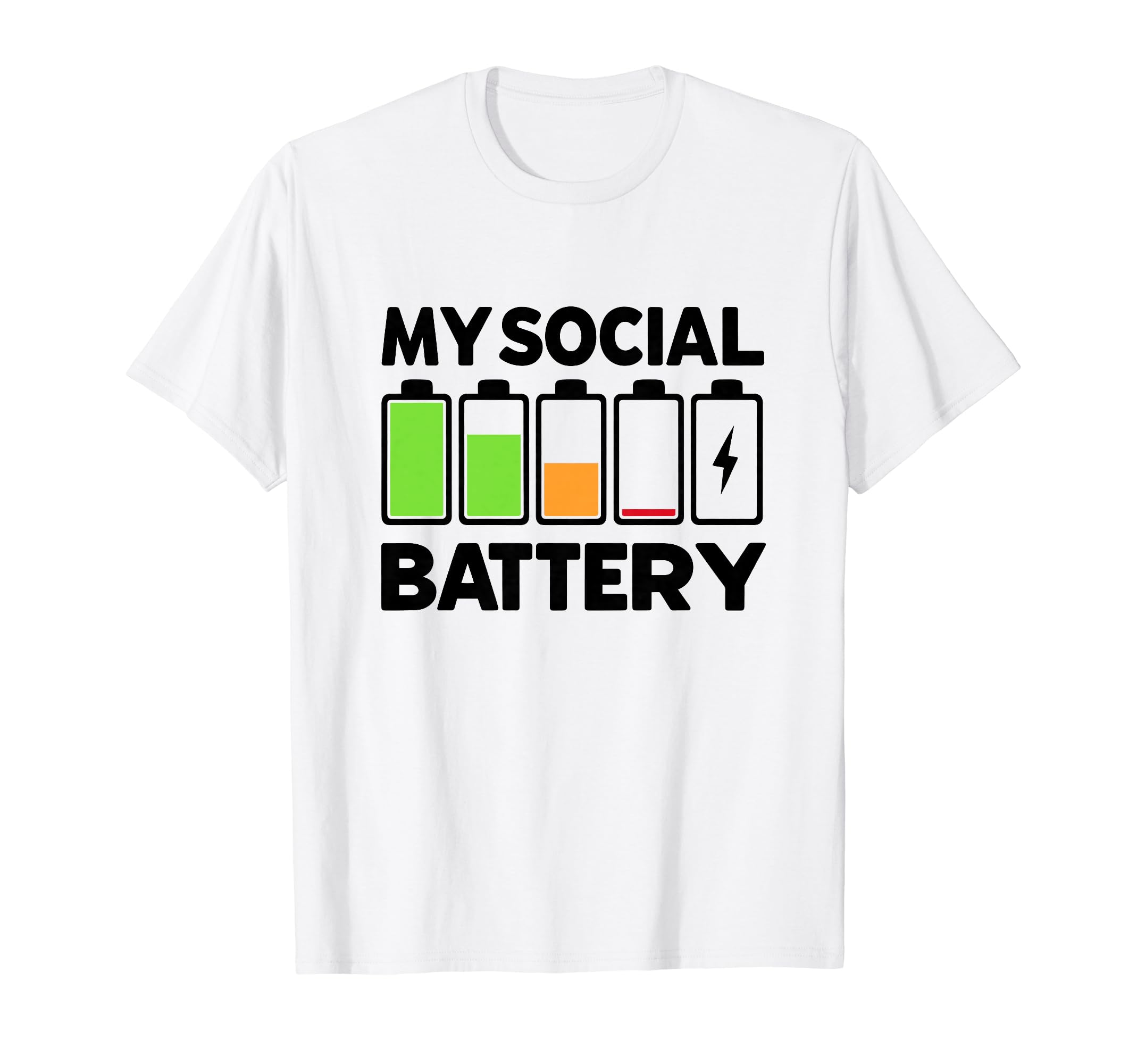 Battery Low Energy Anti Social Introverts T-Shirt - Minimalist Print Unisex - T-Shirt, Sweatshirt, Hoodie