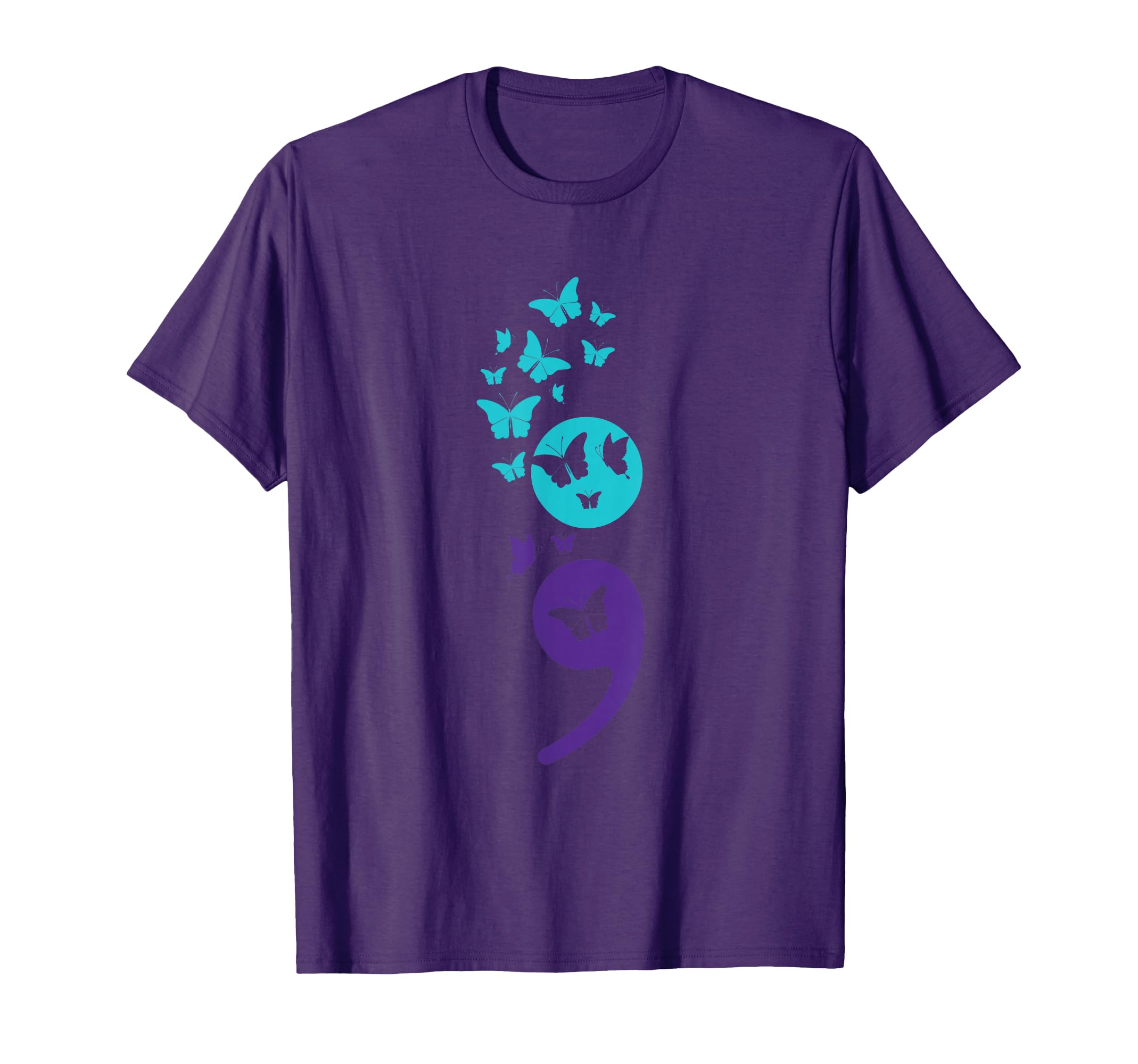 Butterfly Semicolon Suicide Awareness T-Shirt - Novelty Apparel for Adults - T-Shirt, Sweatshirt, Hoodie