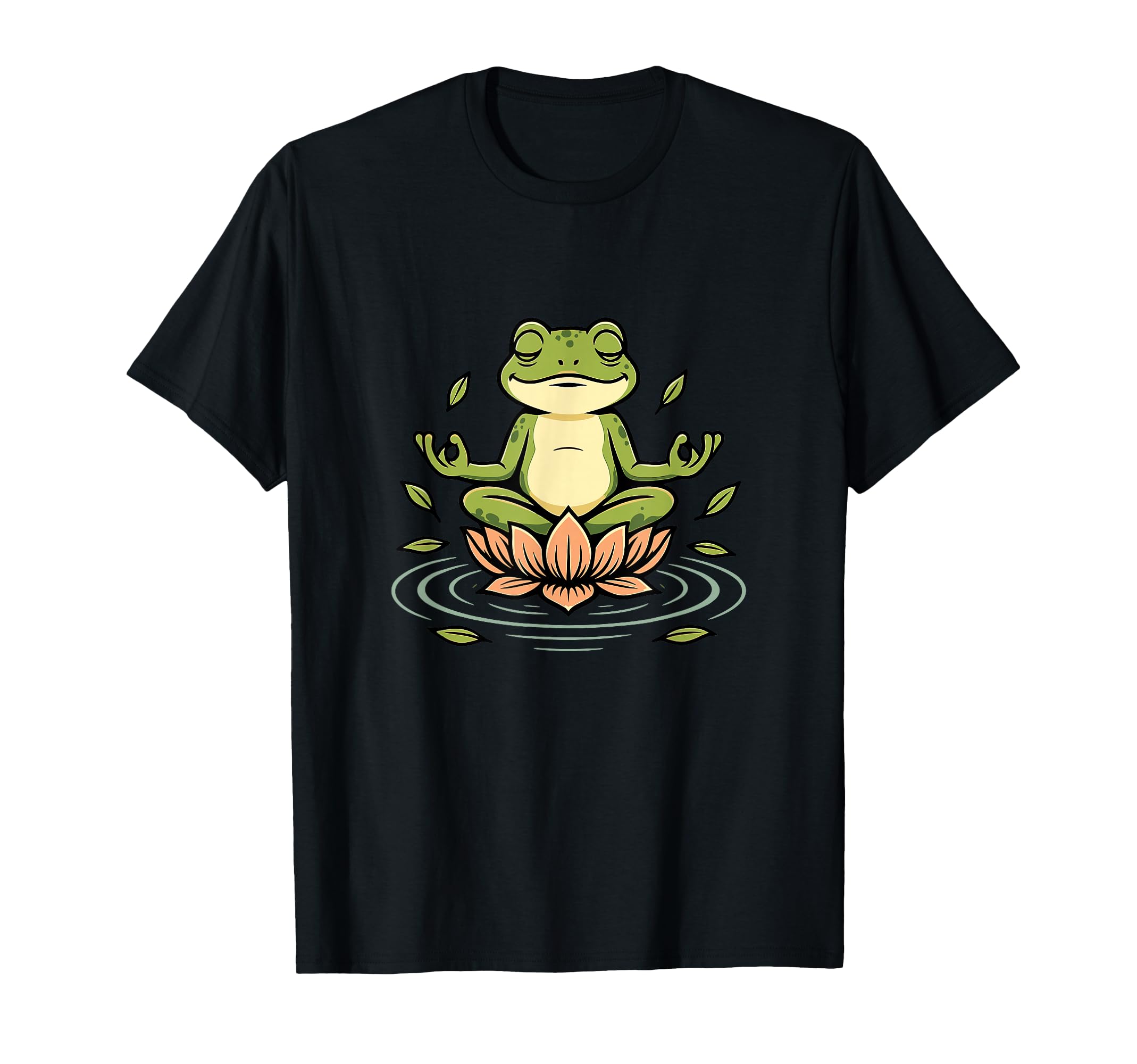 Zen Frog Lotus Funny Yoga T-Shirt - Fun Novelty Design for Adults - T-Shirt, Sweatshirt, Hoodie
