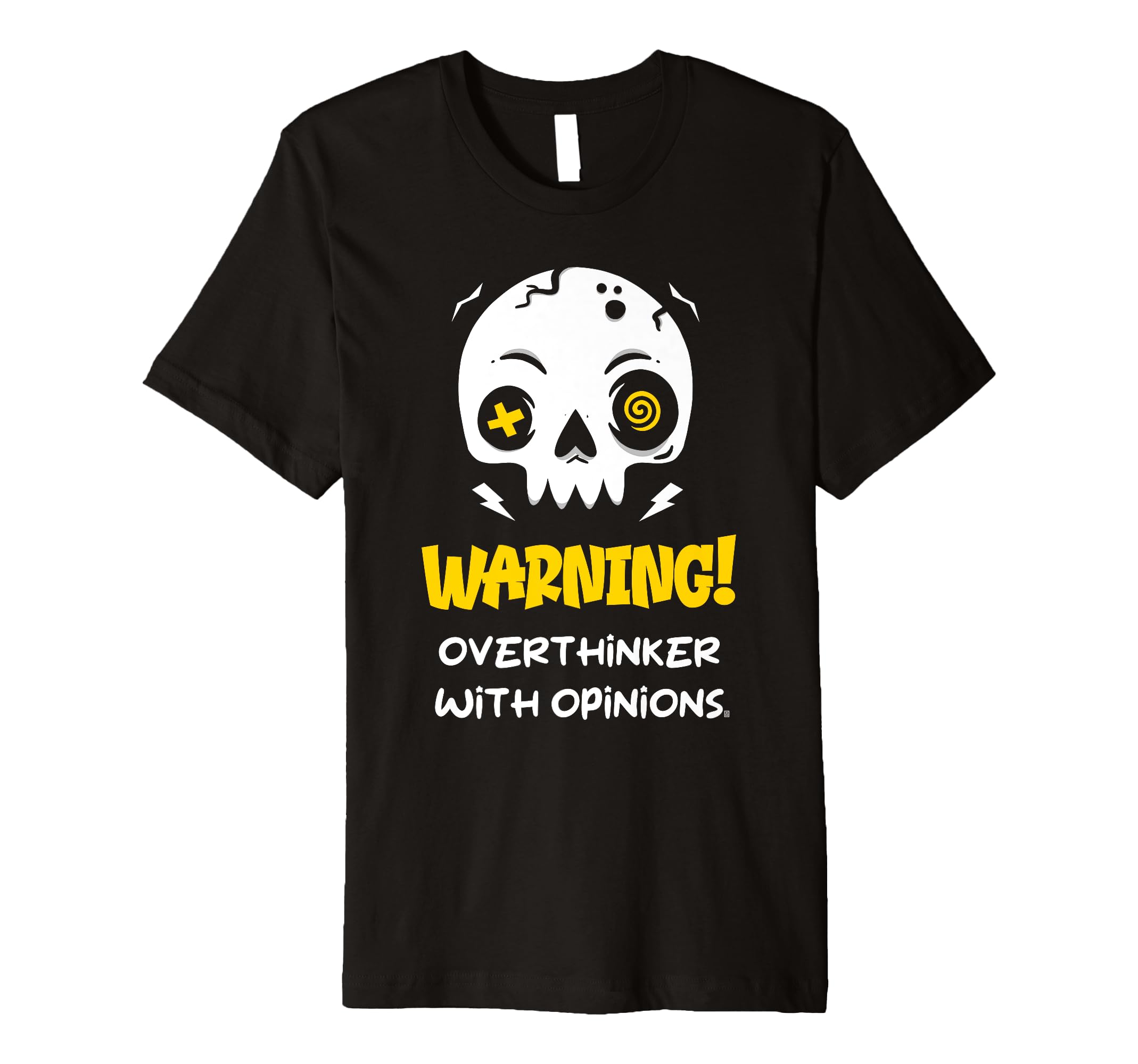 Warning Overthinker Opinions Funny Skull T-Shirt - Aesthetic Graphic Unisex - T-Shirt, Sweatshirt, Hoodie