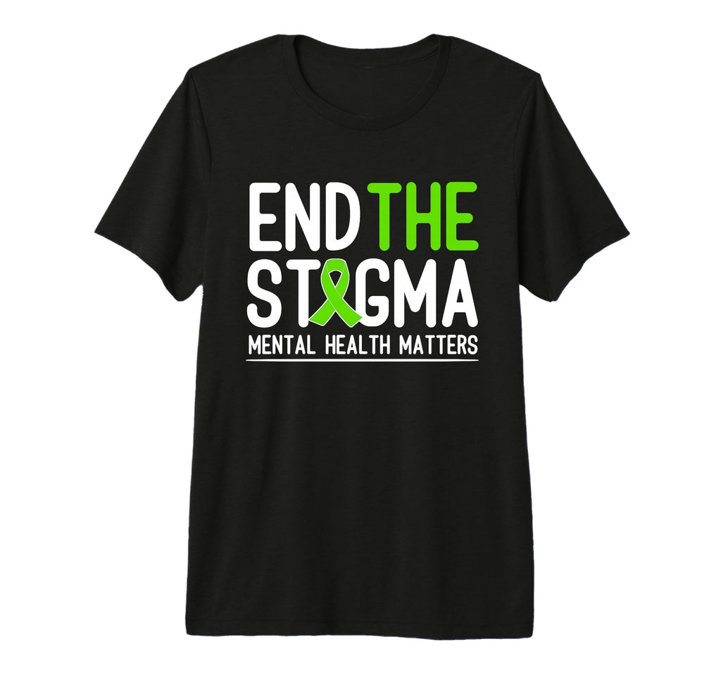 Mental Health Awareness End Stigma Ribbon T-Shirt - Graphic Print Unisex - T-Shirt, Sweatshirt, Hoodie