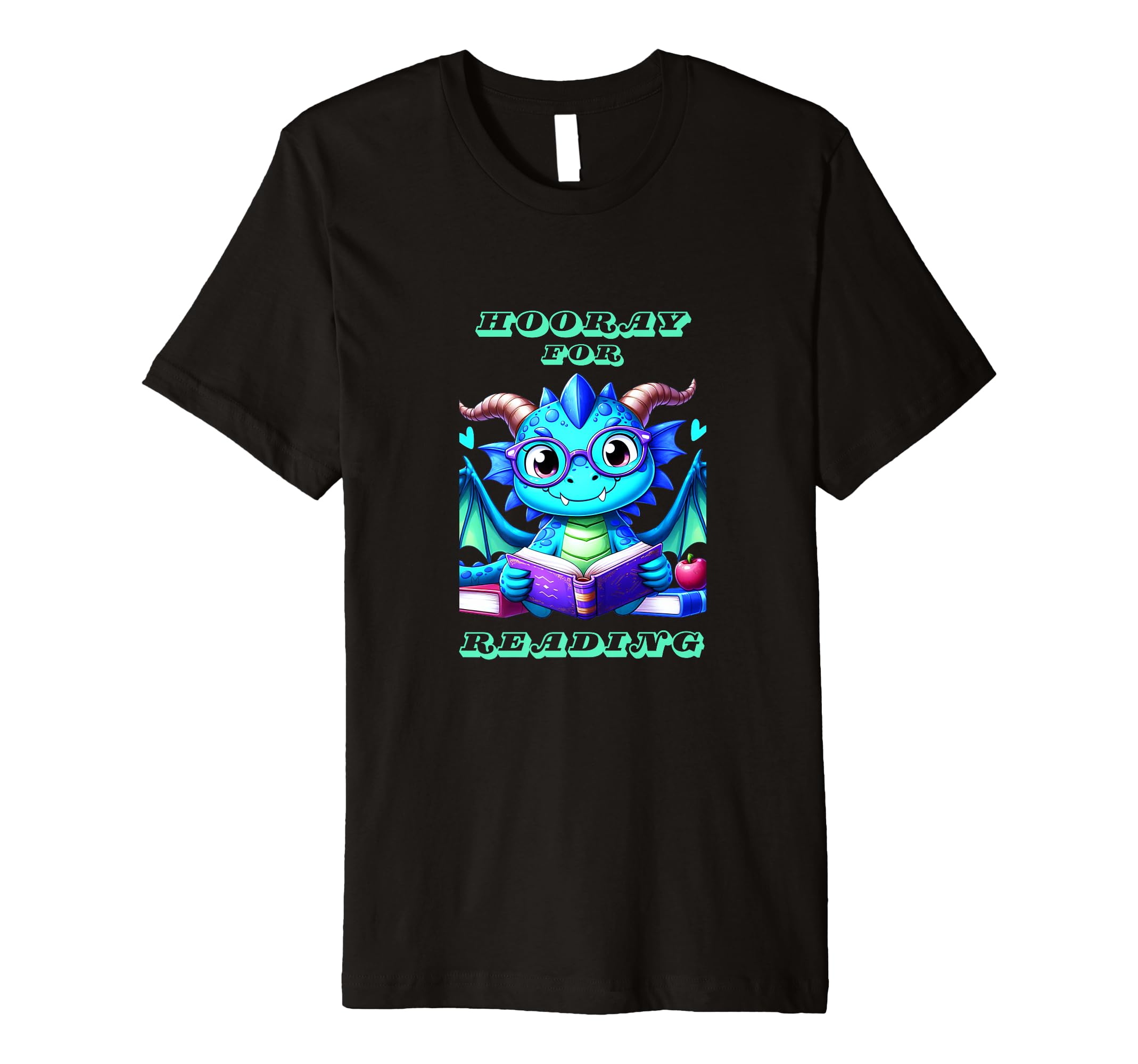 Colorful Dragon Hooray Reading T-Shirt - Minimalist Print Men Women - T-Shirt, Sweatshirt, Hoodie
