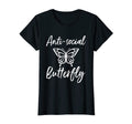 Womens Anti Social Butterfly Funny T-Shirt - Trendy Graphic for Adults - T-Shirt, Sweatshirt, Hoodie