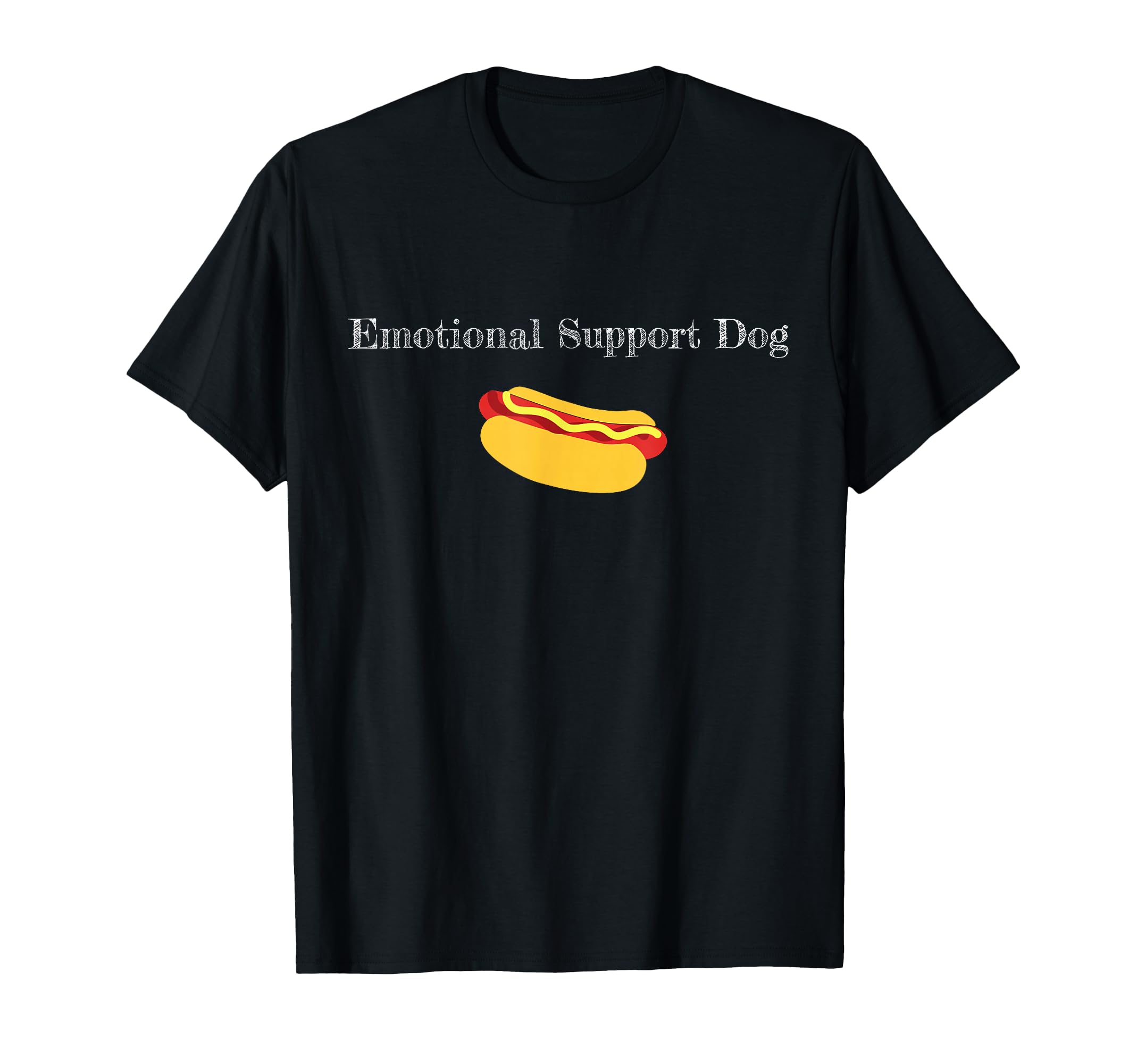 Emotional Support Dog Funny Hot Dog T-Shirt - Fun Novelty Design Men Women - T-Shirt, Sweatshirt, Hoodie