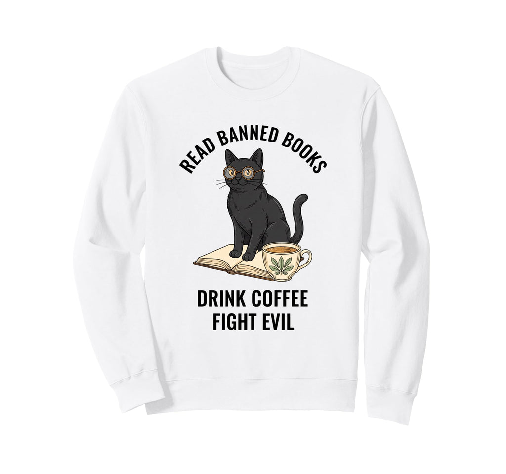 Read Banned Books Drink Coffee Sweatshirt - Streetwear Style Men Women - T-Shirt, Sweatshirt, Hoodie
