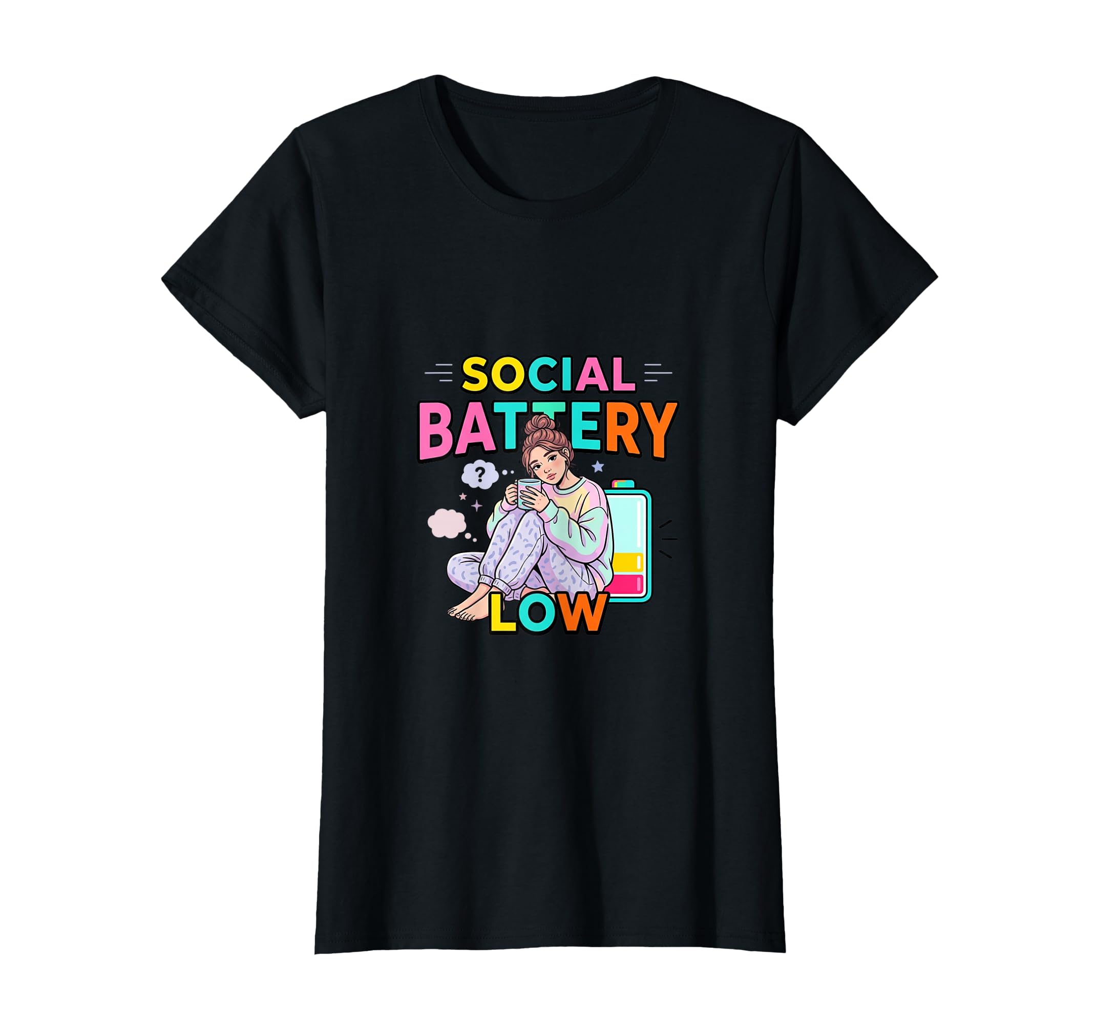 Social Battery Low Introvert Mood T-Shirt - Trendy Graphic for Adults - T-Shirt, Sweatshirt, Hoodie