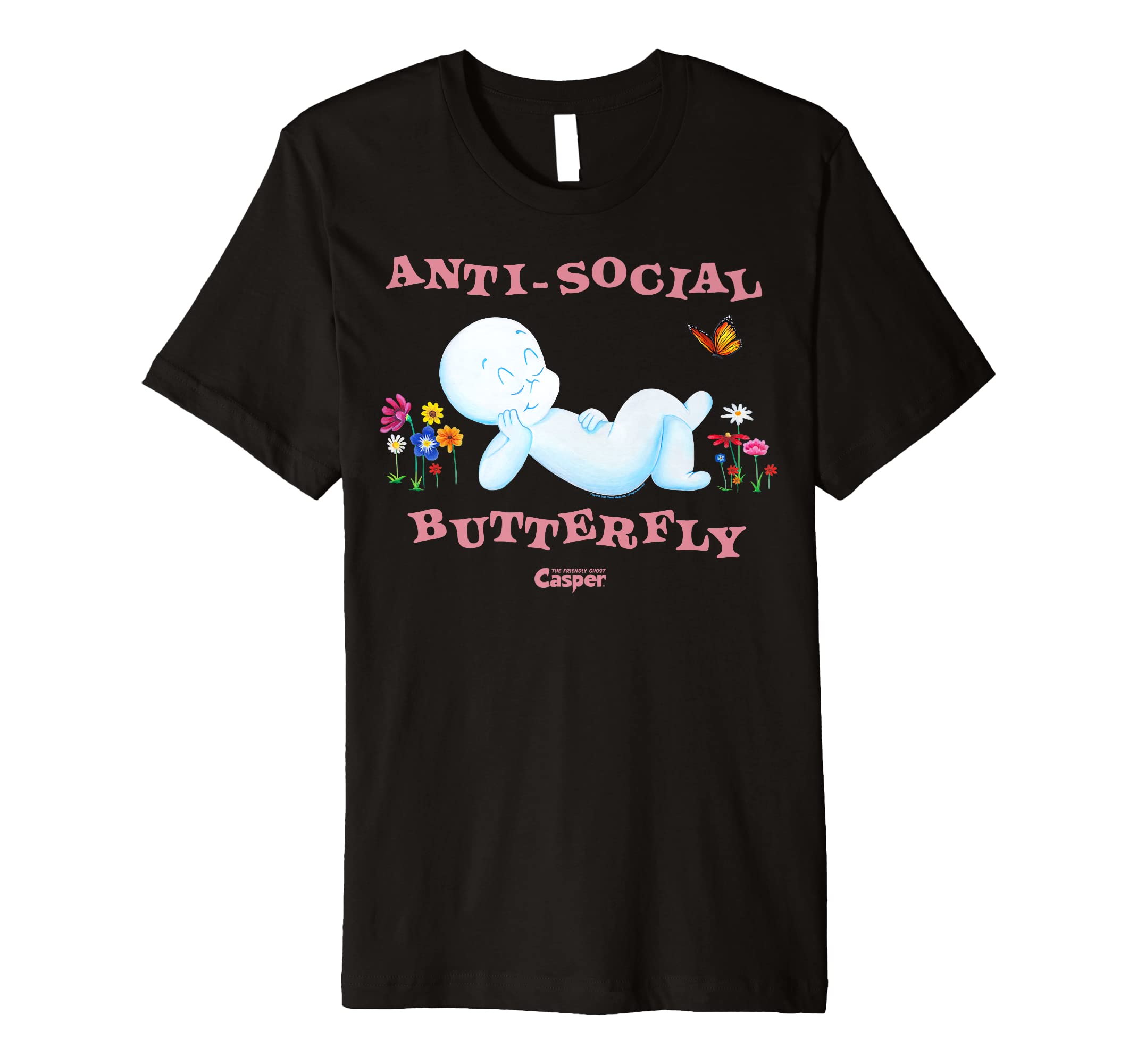 Casper Friendly Ghost Anti Social T-Shirt - Custom Art Print Men Women - T-Shirt, Sweatshirt, Hoodie