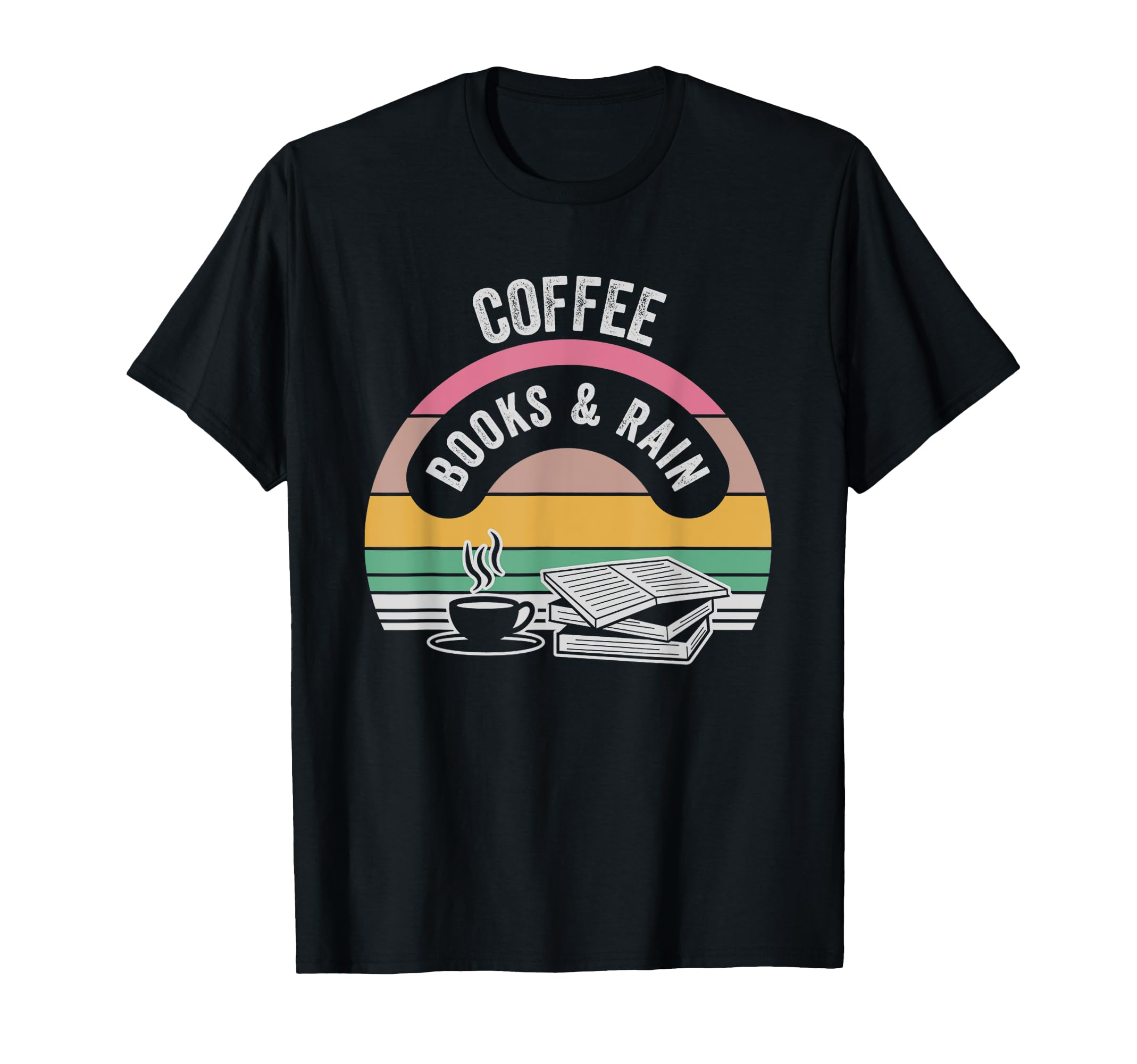 Coffee Books And Rain Aesthetic T-Shirt - Streetwear Style for Adults - T-Shirt, Sweatshirt, Hoodie