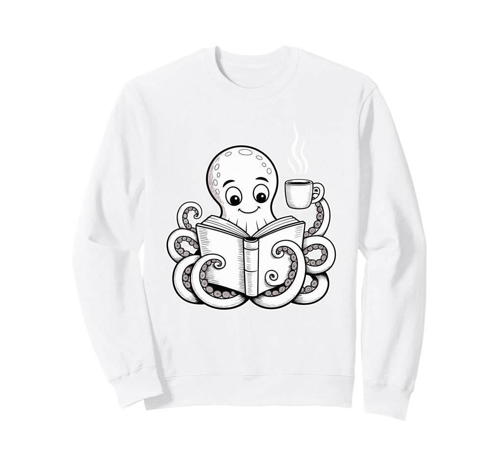 Reading Octopus Book Lover Meme Sweatshirt - Graphic Print Unisex - T-Shirt, Sweatshirt, Hoodie