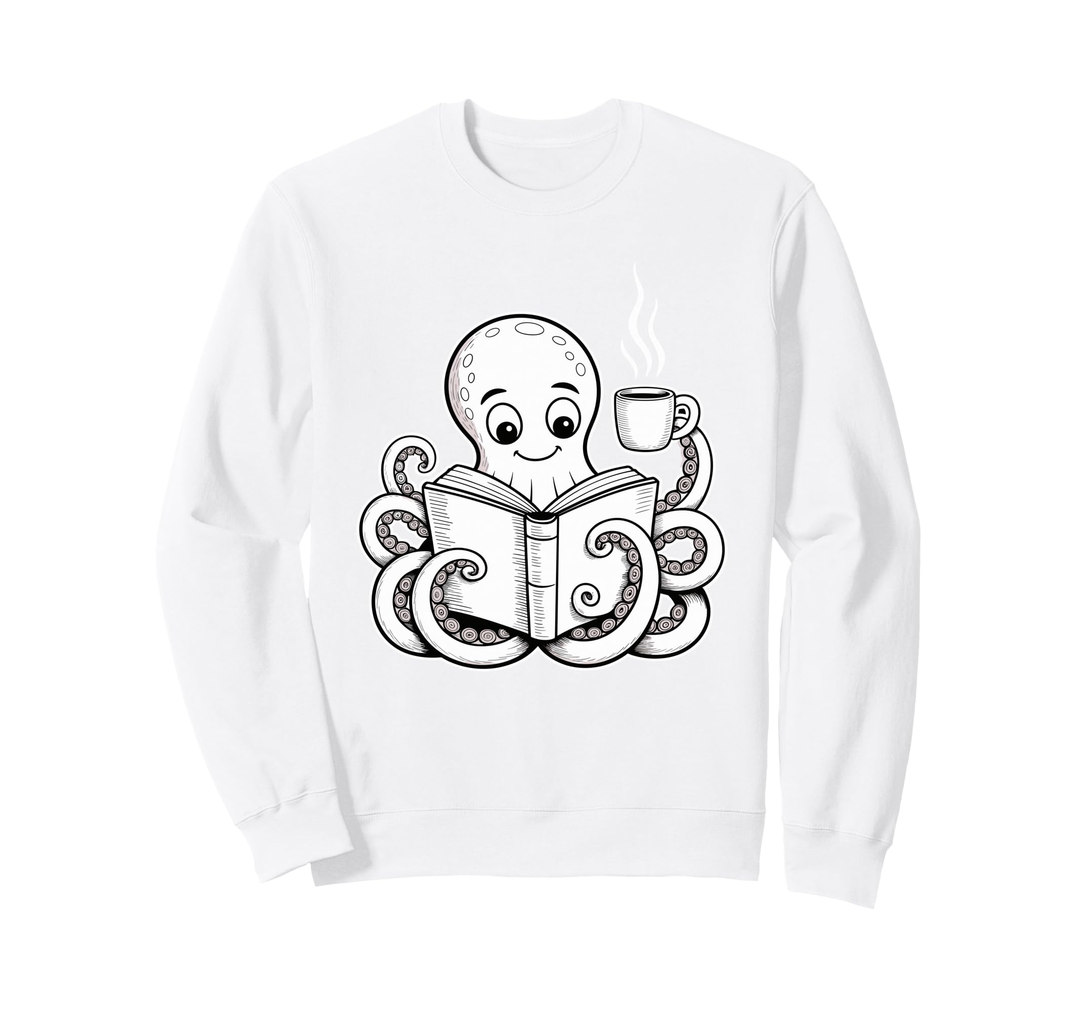 Reading Octopus Book Lover Meme Sweatshirt - Graphic Print Unisex - T-Shirt, Sweatshirt, Hoodie