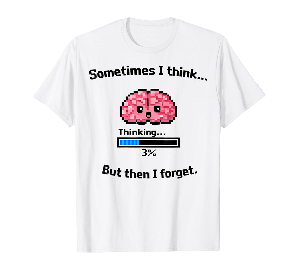 Forgetful Brain Meme Cartoon Kawaii T-Shirt - Minimalist Print Unisex - T-Shirt, Sweatshirt, Hoodie