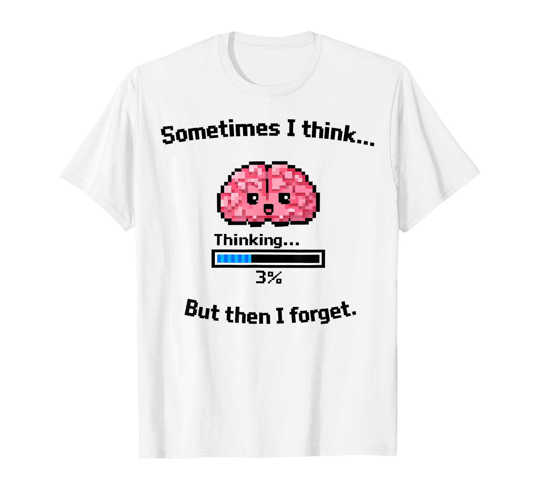 Forgetful Brain Meme Cartoon Kawaii T-Shirt - Minimalist Print Unisex - T-Shirt, Sweatshirt, Hoodie