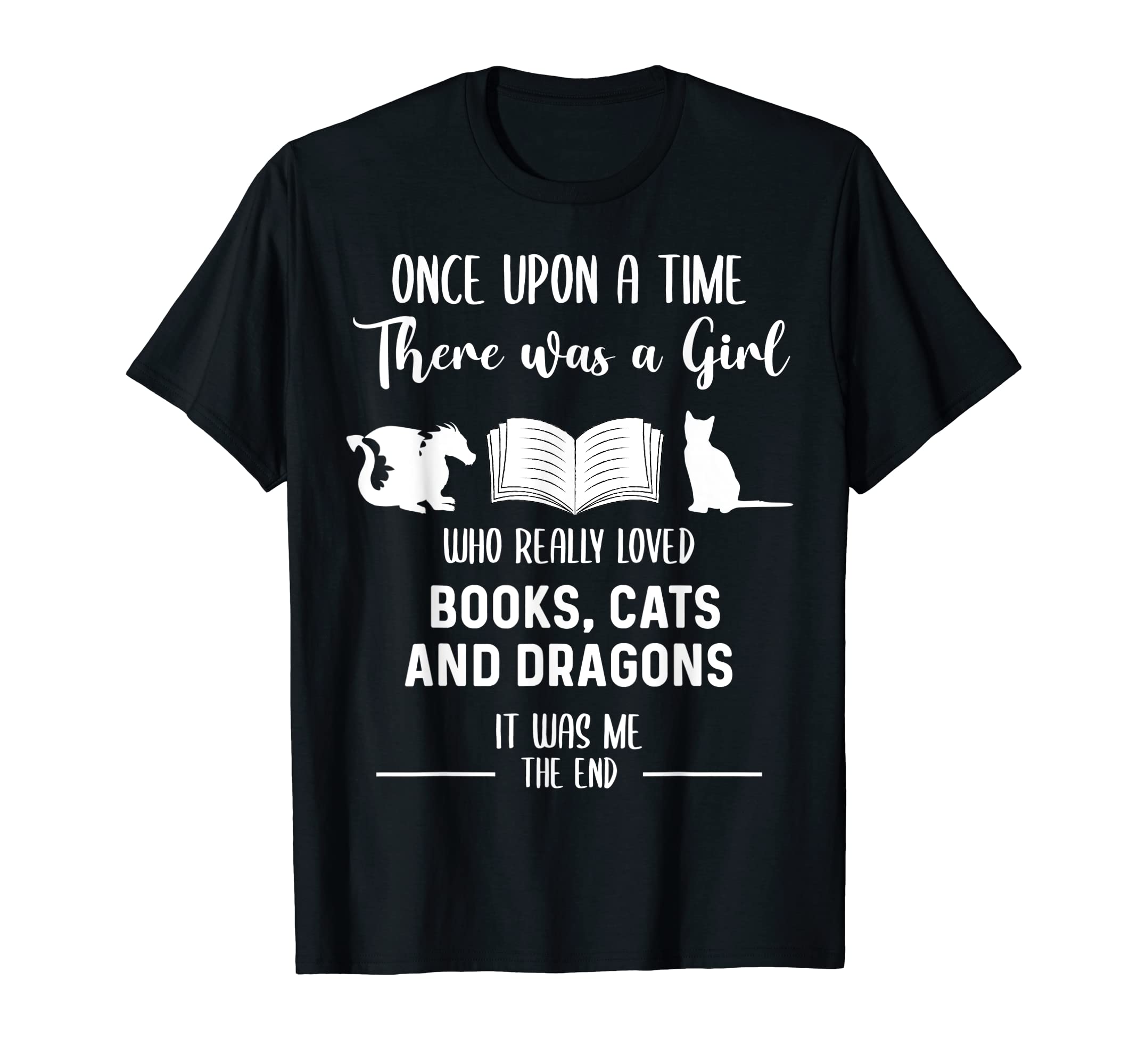 Who Loved Books Cats And Dragons T-Shirt - Unique Graphic for Adults - T-Shirt, Sweatshirt, Hoodie