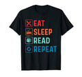 Eat Sleep Read Books Bookworm T-Shirt - Fun Novelty Design for Adults - T-Shirt, Sweatshirt, Hoodie
