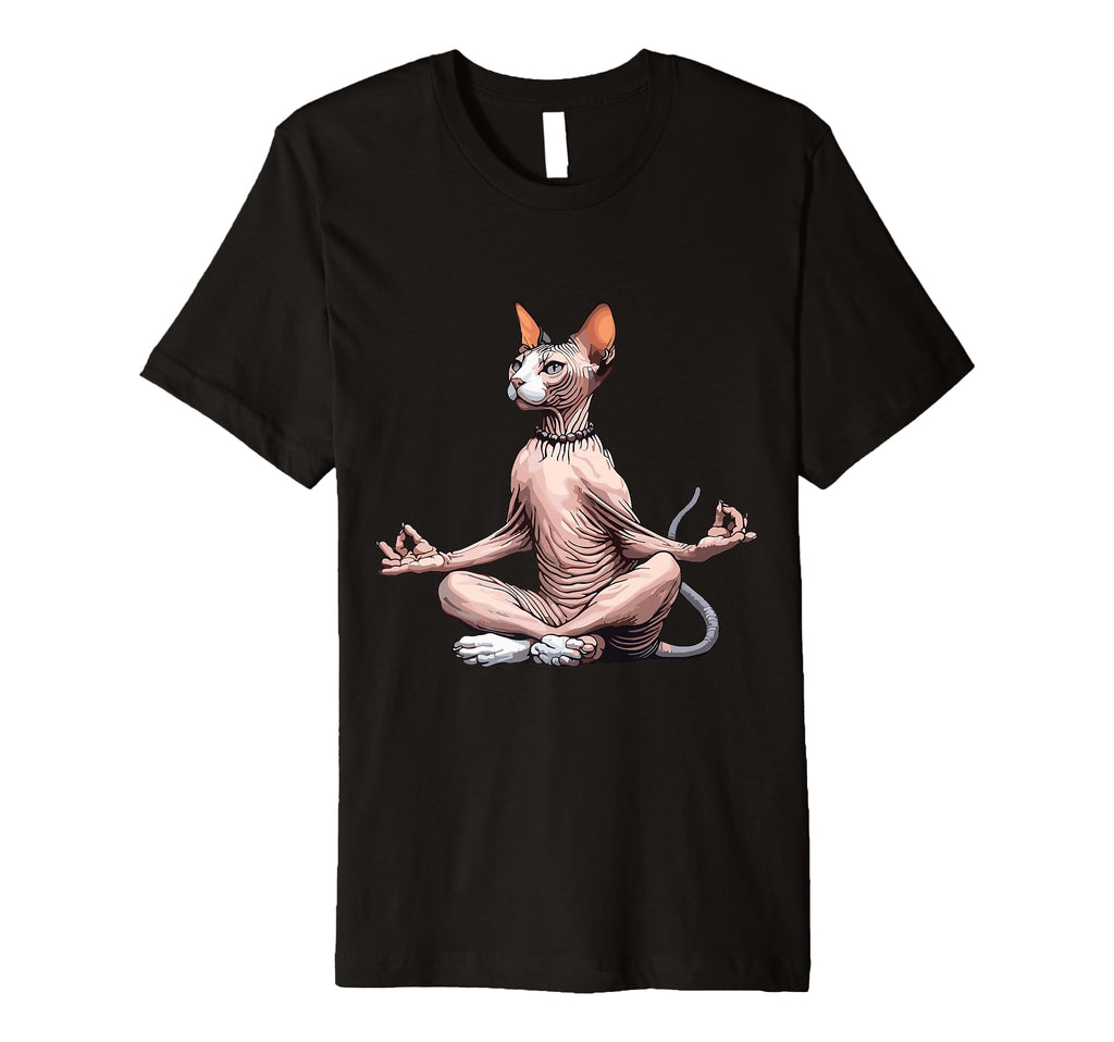 Meditation Sphynx Yoga Pose Relaxing Animal T-Shirt - Unique Graphic Unisex - T-Shirt, Sweatshirt, Hoodie
