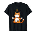 Meditation Cat Yoga Pose Relaxing T-Shirt - Minimalist Print Men Women - T-Shirt, Sweatshirt, Hoodie