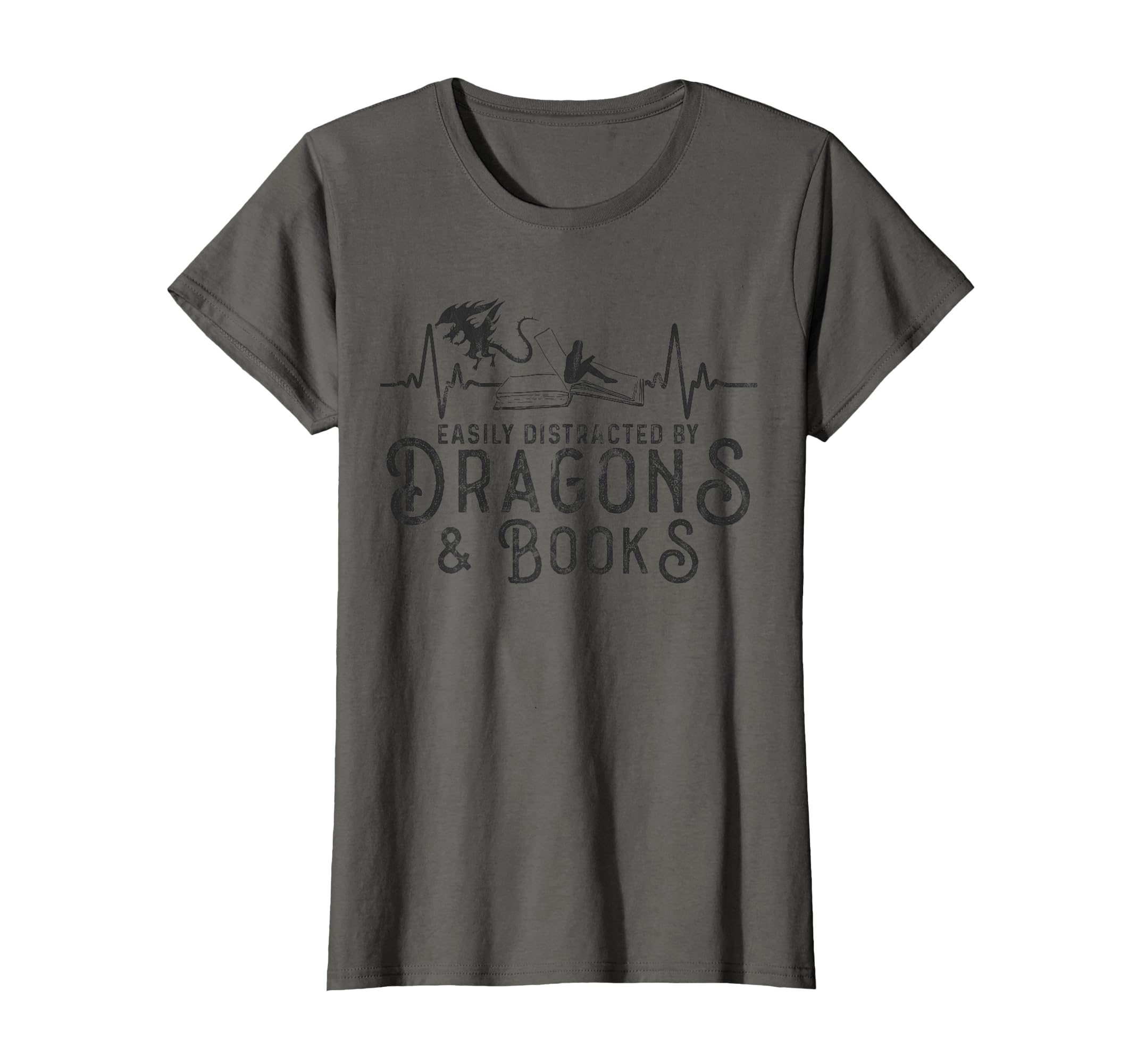 Easily Distracted Dragons And Books T-Shirt - Unique Graphic for Adults - T-Shirt, Sweatshirt, Hoodie