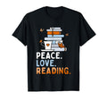 Peace Love Reading Book Lover Summer T-Shirt - Novelty Apparel for Adults - T-Shirt, Sweatshirt, Hoodie