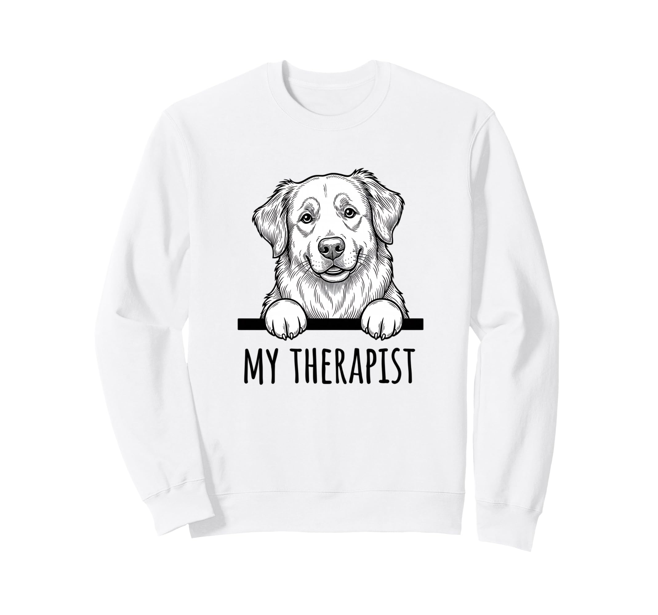 Support My Therapist Funny Dog Therapy Sweatshirt - Minimalist Print Unisex - T-Shirt, Sweatshirt, Hoodie