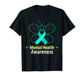 Butterfly Ribbon Mental Health Mental T-Shirt - Unique Graphic Men Women - T-Shirt, Sweatshirt, Hoodie