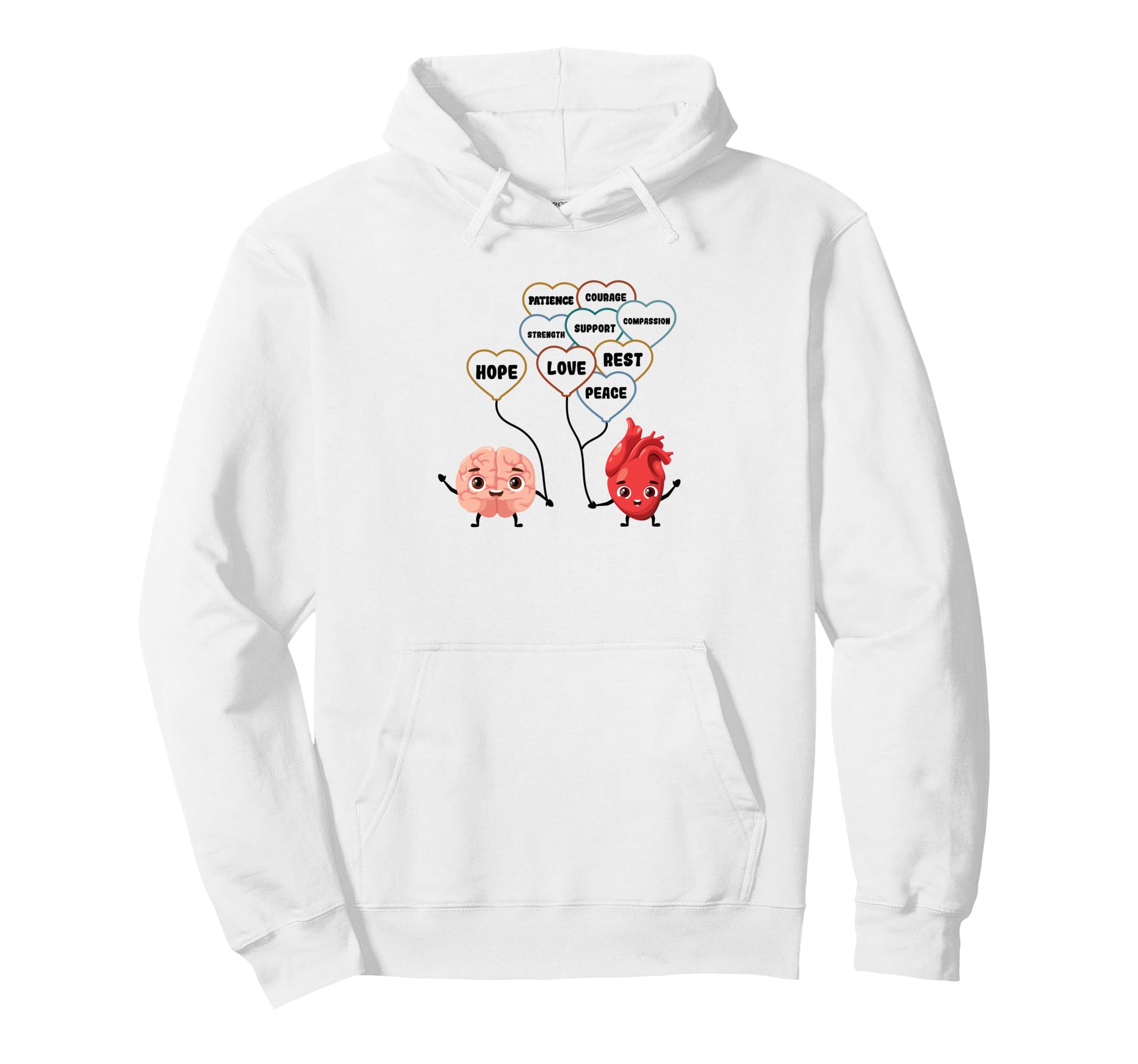 Mental Health Heart Needs And Brain Needs Hoodie - Custom Art Print Unisex - T-Shirt, Sweatshirt, Hoodie