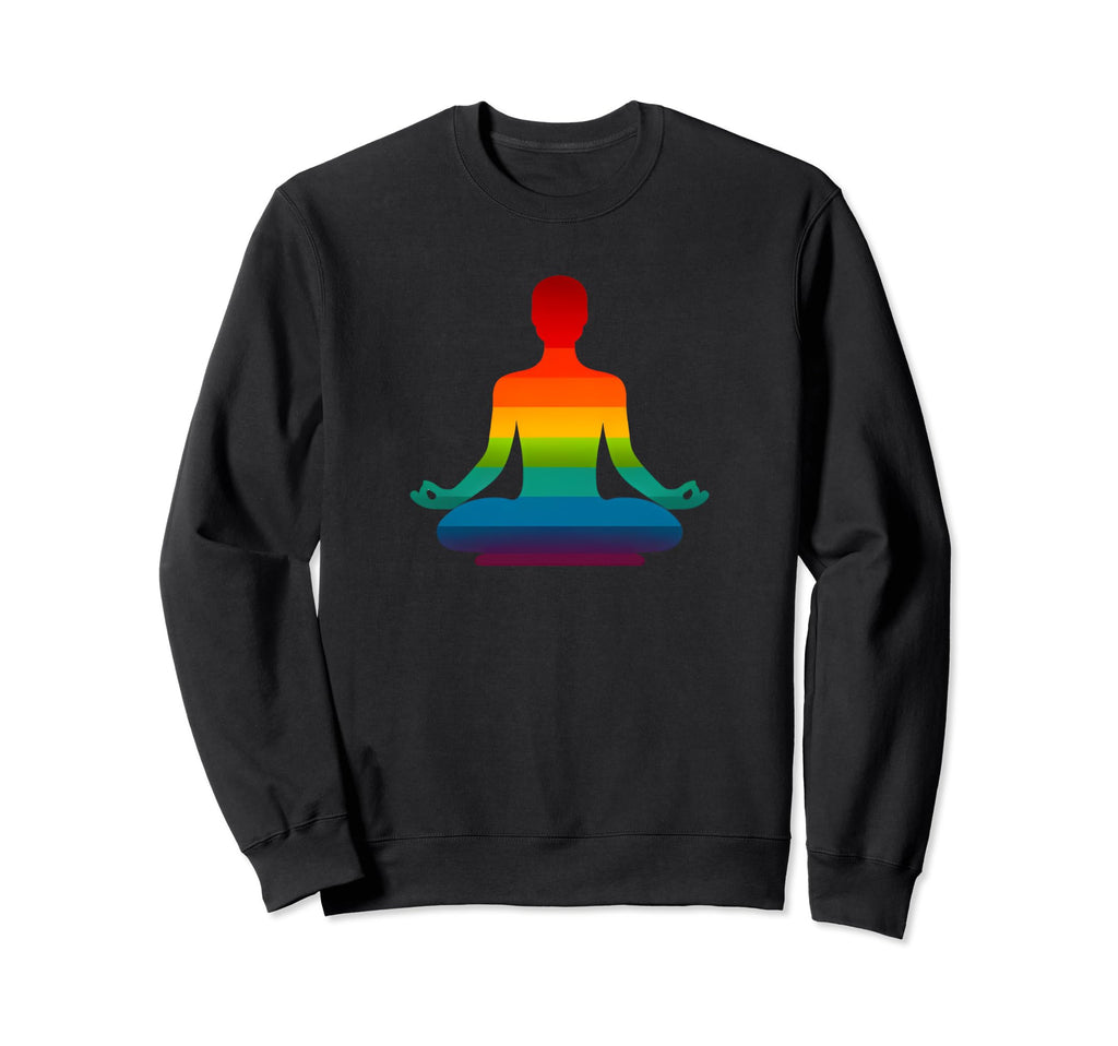 Yoga Lovers And Mindfulness Rainbow T-Shirt - Novelty Apparel Unisex - T-Shirt, Sweatshirt, Hoodie