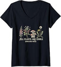 Women's All Plants are Edible Some Only Once Funny Plant Gardening V-Neck T-Shirt Unisex T-shirt, Sweatshirt, Hoodie, Long Sleeve Tee - T-Shirt, Sweatshirt, Hoodie