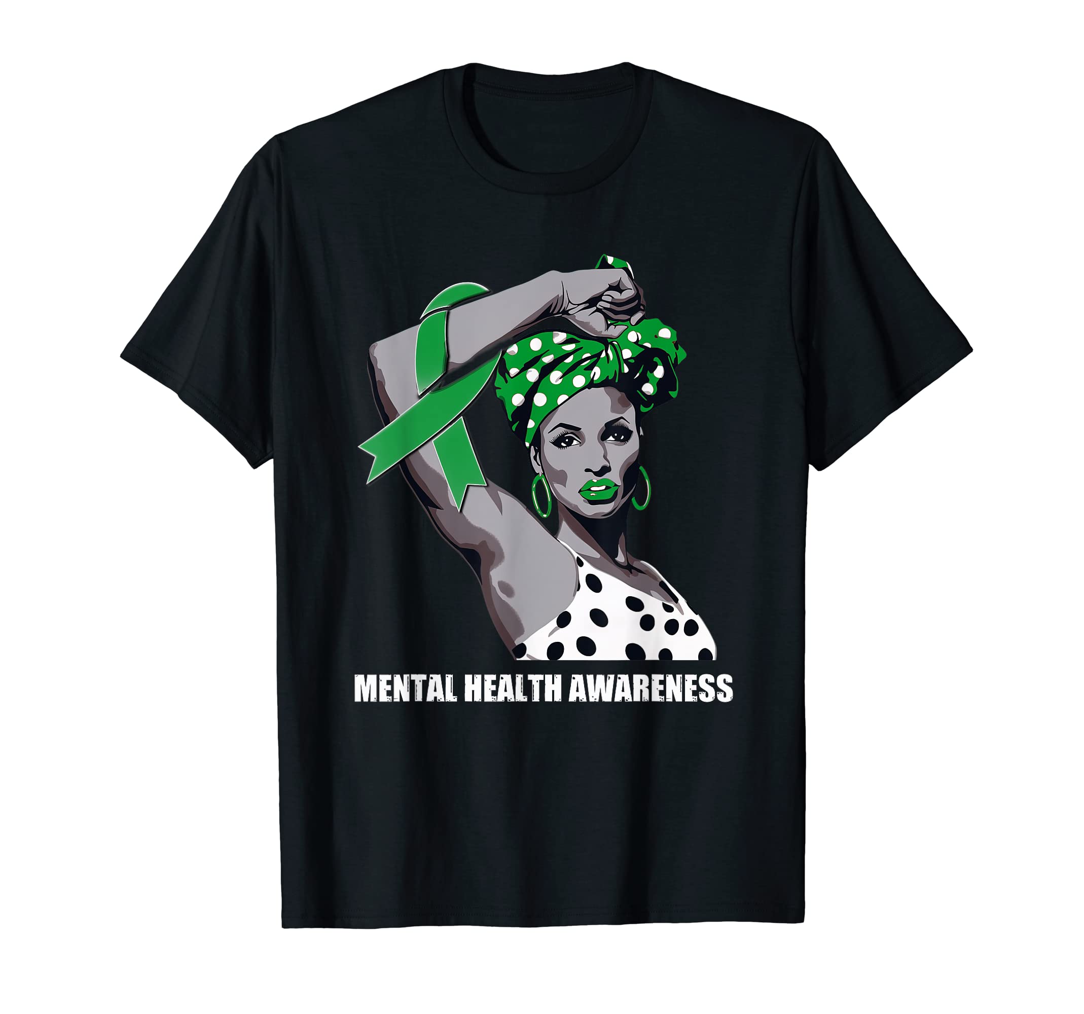 Strong Afro Mom Mental Health Awareness T-Shirt - Unique Graphic Men Women - T-Shirt, Sweatshirt, Hoodie