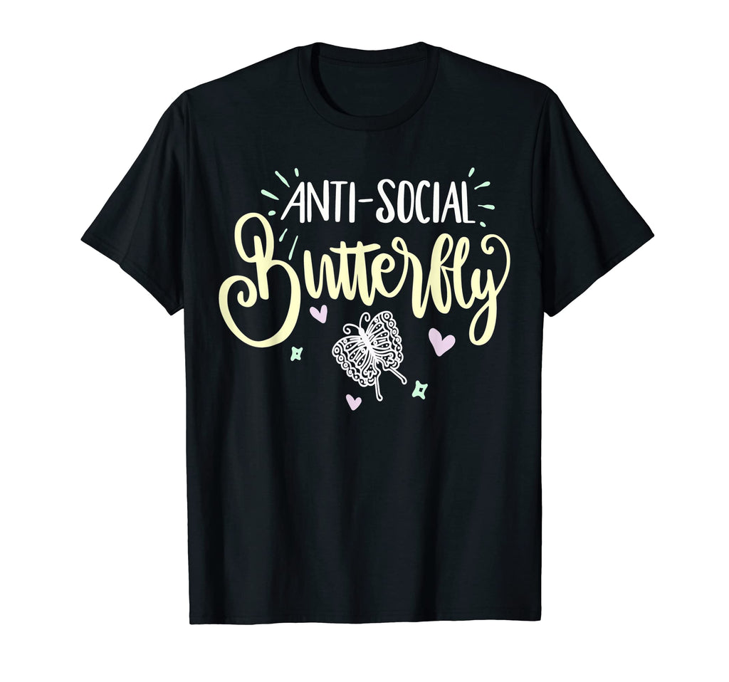 Funny Antisocial Butterfly Introvert T-Shirt - Fun Novelty Design Men Women - T-Shirt, Sweatshirt, Hoodie