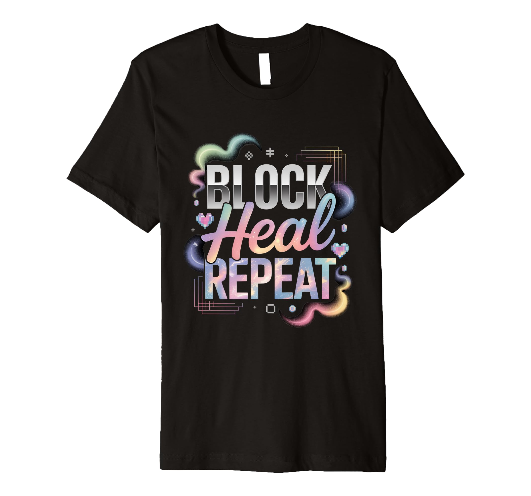 Block Heal Repeat Boundaries Self Mood T-Shirt - Aesthetic Graphic Unisex - T-Shirt, Sweatshirt, Hoodie