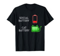 Social Battery Low Cats Battery Full T-Shirt - Graphic Print for Adults - T-Shirt, Sweatshirt, Hoodie
