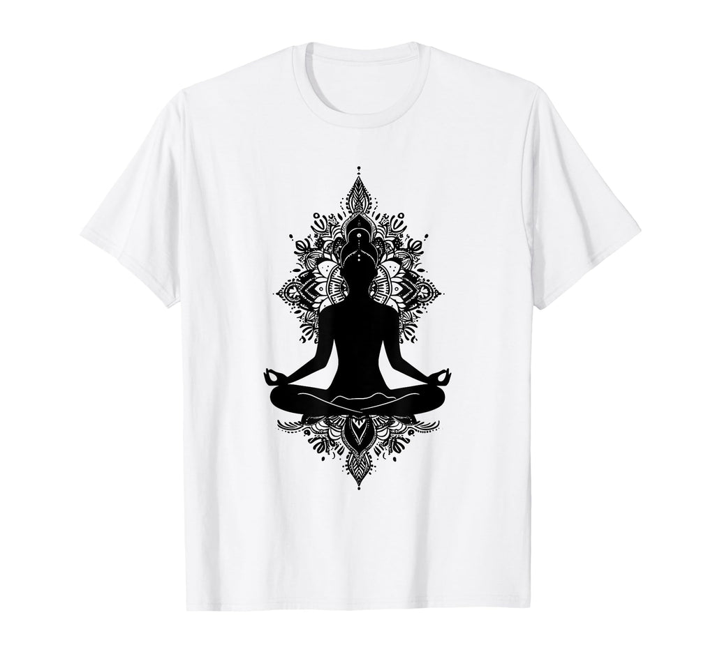 Whimsical Yoga Mandala Flower Zen T-Shirt - Minimalist Print Men Women - T-Shirt, Sweatshirt, Hoodie